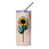 Sunflower Tumbler, Floral Tumbler, Cute Tumbler, Gift for Her, Tumbler with Straw, Aesthetic Tumbler, Summer Tumbler, Trendy Tumbler - Tawshia